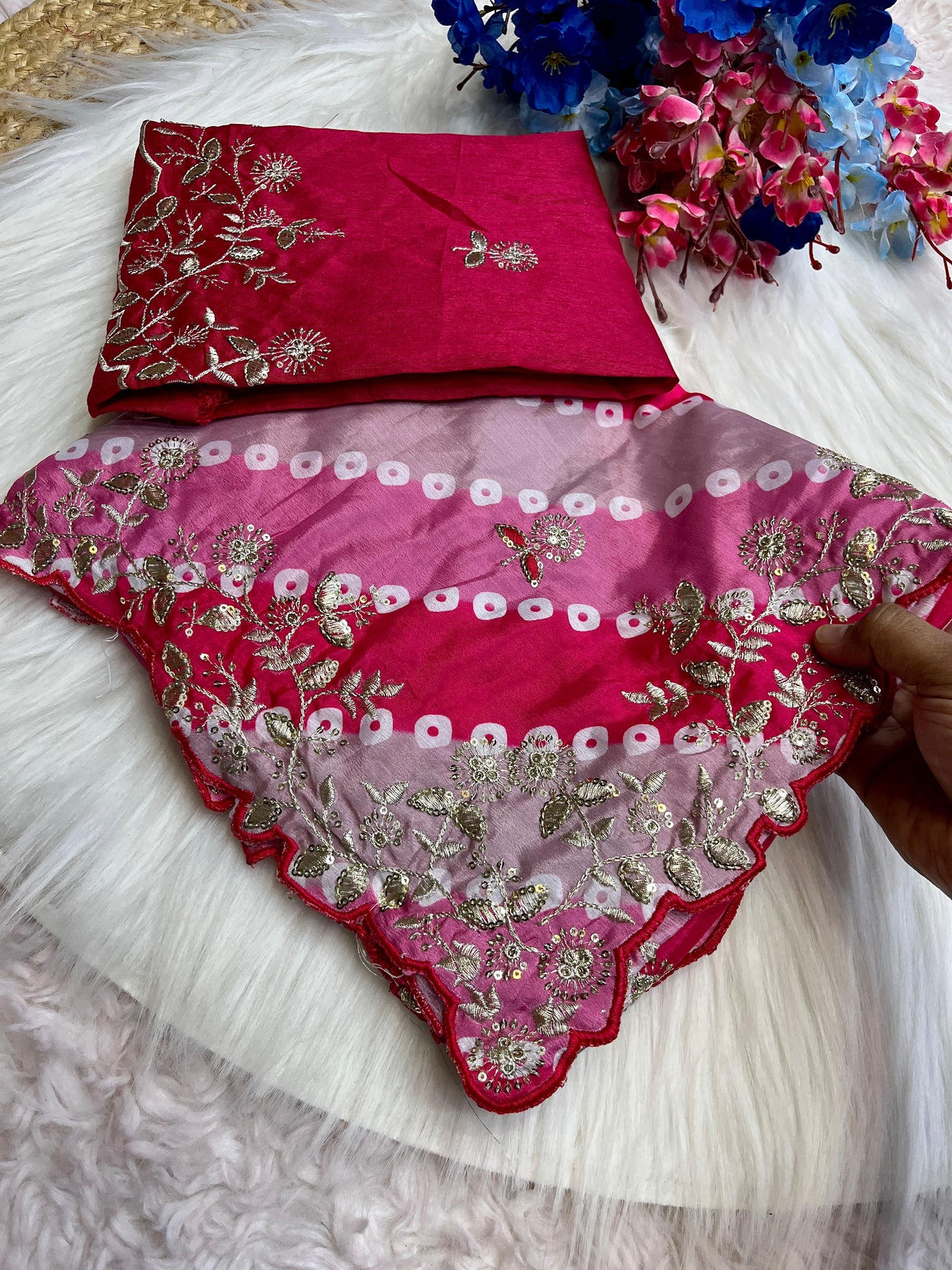 Chinon silk sarees