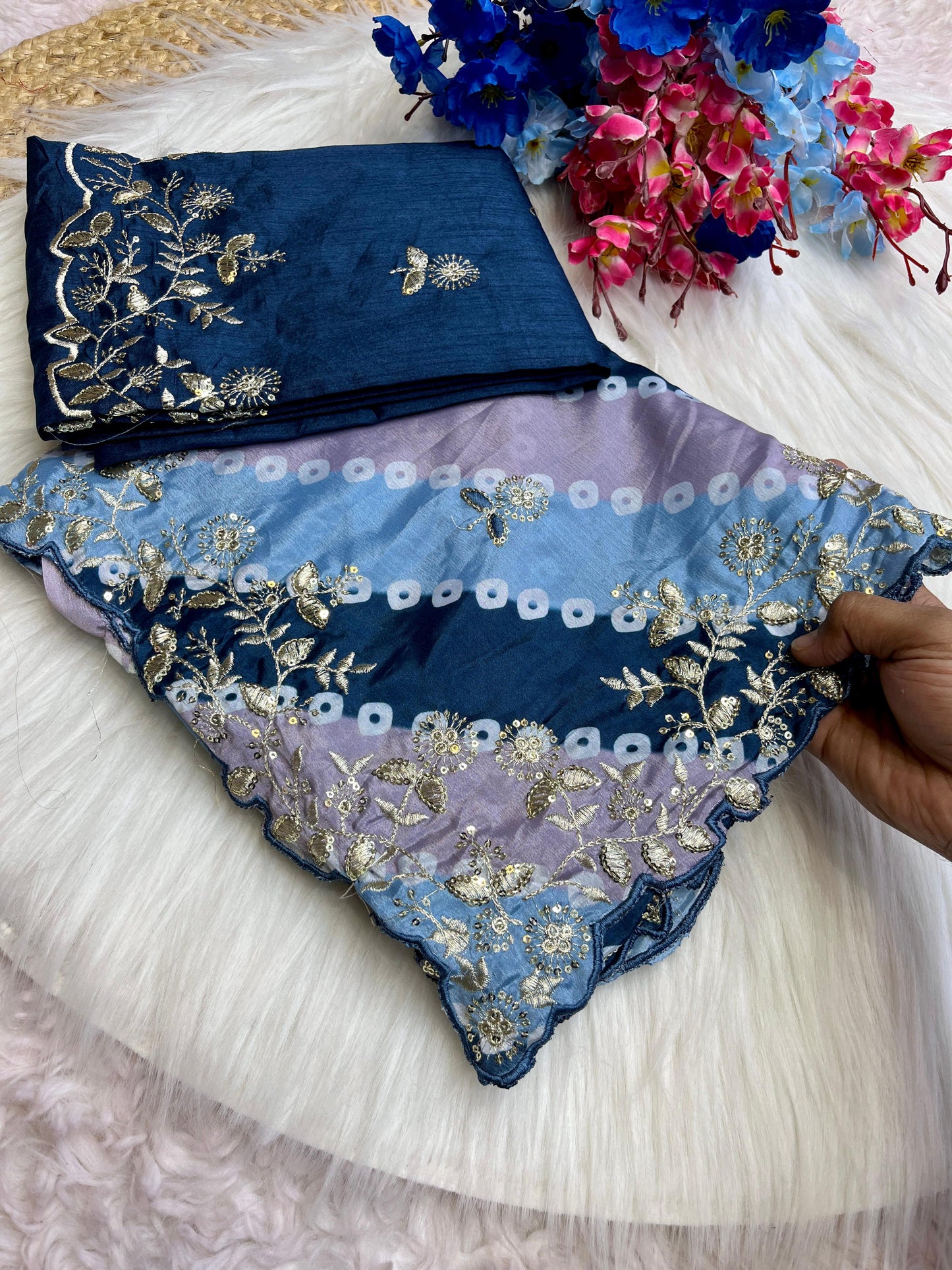Chinon silk sarees
